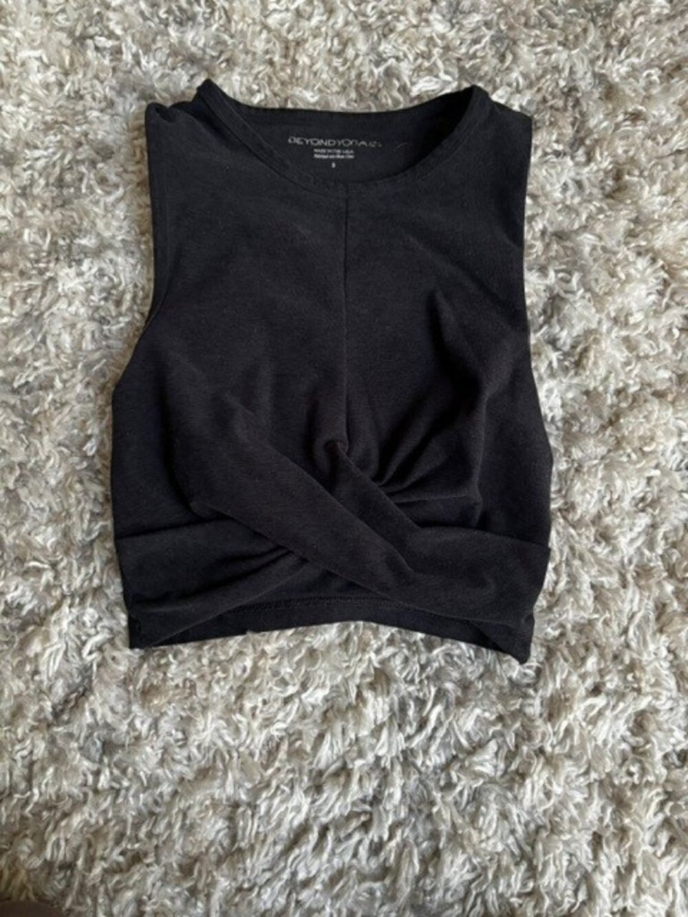 BEYOND YOGA Spacedye Crossroads Bralette Twist Cropped Tank Darkest Night